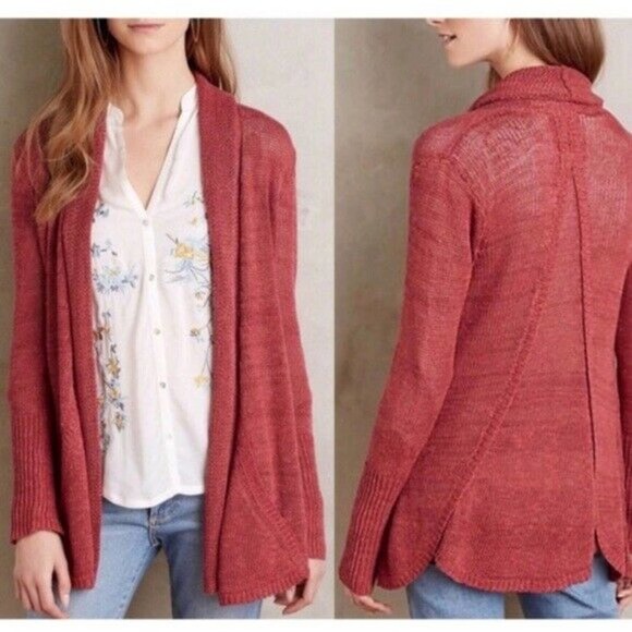 ANGEL OF THE NORTH Rust Open Front Cardigan Sweater Long Sleeve Women's Size XS - Picture 2 of 6
